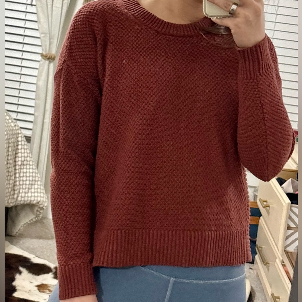 Madewell - XS- Women's Brick Red Crew Neck Sweater